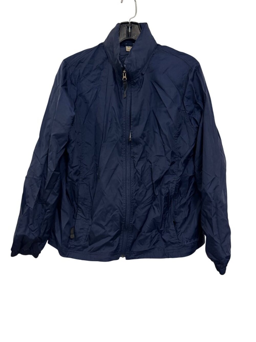 L.L. Bean Womens Navy Lightweight Jacket L Regular Nylon Zip-Up